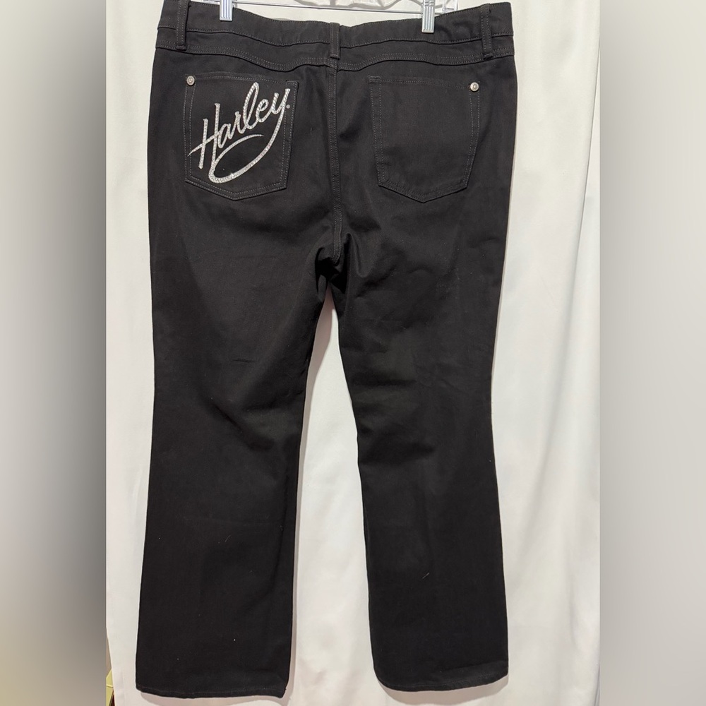 Harley-Davidson Women's Black Bootcut Jeans NWT Size 18 Bling